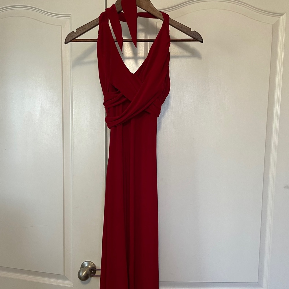 B Darlin Elegant Red Halter Dress
